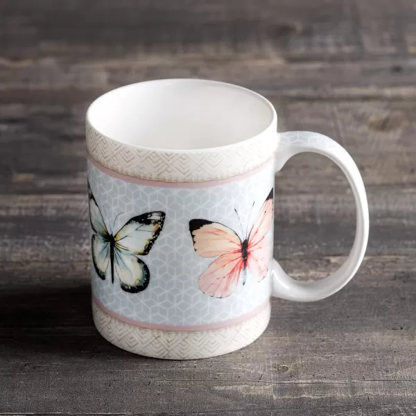 imageMaison d Hermine Mug with Handles Fine Bone China Coffee Mug Pack of One for Hot Beverages  Coffee Cappuccino Cocoa Perfect for Wife Girlfriend Colmar  Blue 15 Oz21  Blossoms In Spring  Butterfly