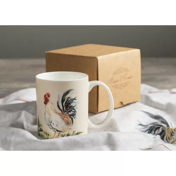 imageMaison d Hermine Mug with Handles Fine Bone China Coffee Mug Pack of One for Hot Beverages  Coffee Cappuccino Cocoa Perfect for Wife Girlfriend Colmar  Blue 15 Oz08  Campagne  Coq