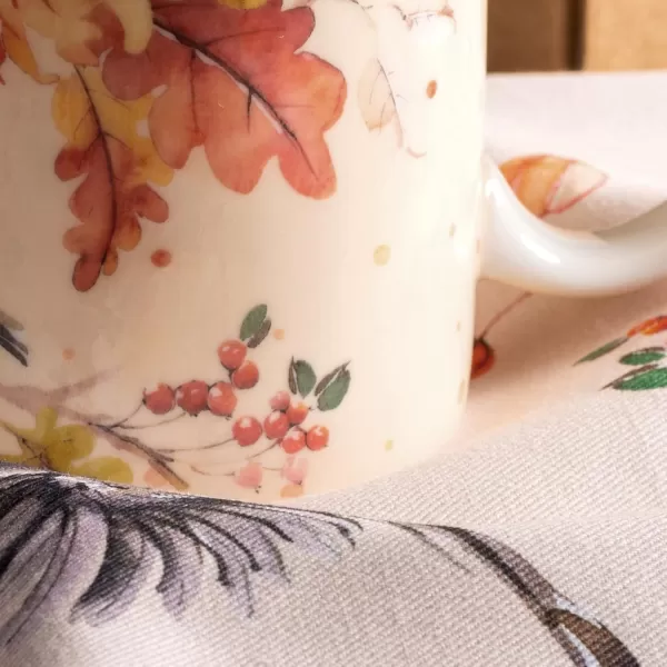 imageMaison d Hermine Mug with Handles Fine Bone China Coffee Mug Pack of One for Hot Beverages  Coffee Cappuccino Cocoa Perfect for Wife Girlfriend Colmar  Blue 15 Oz17  Kelim  Autumn Joy