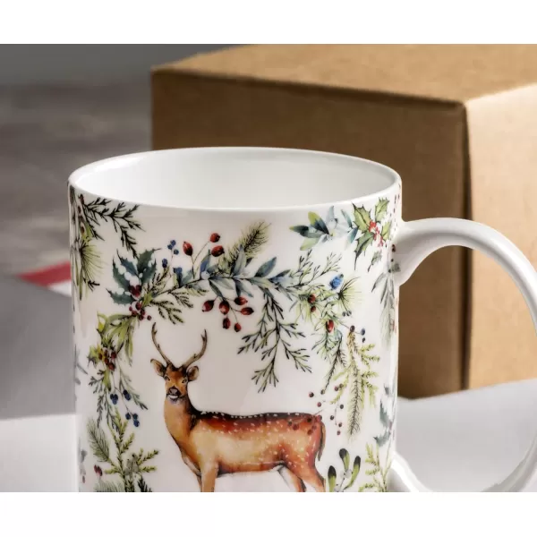 imageMaison d Hermine Mug with Handles Fine Bone China Coffee Mug Pack of One for Hot Beverages  Coffee Cappuccino Cocoa Perfect for Wife Girlfriend Colmar  Blue 15 Oz13  Holly Time  Biche