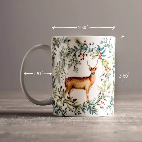 imageMaison d Hermine Mug with Handles Fine Bone China Coffee Mug Pack of One for Hot Beverages  Coffee Cappuccino Cocoa Perfect for Wife Girlfriend Colmar  Blue 15 Oz13  Holly Time  Biche