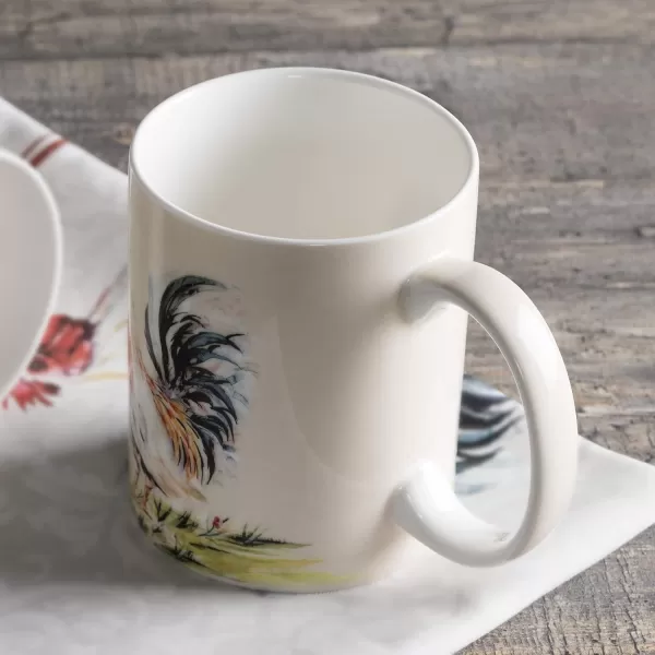 imageMaison d Hermine Mug with Handles Fine Bone China Coffee Mug Pack of One for Hot Beverages  Coffee Cappuccino Cocoa Perfect for Wife Girlfriend Colmar  Blue 15 Oz08  Campagne  Coq