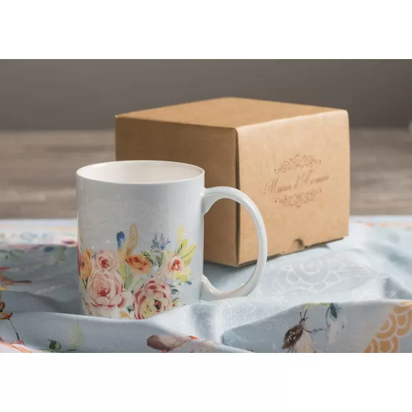 imageMaison d Hermine Mug with Handles Fine Bone China Coffee Mug Pack of One for Hot Beverages  Coffee Cappuccino Cocoa Perfect for Wife Girlfriend Colmar  Blue 15 Oz26  Ibiza  Boho