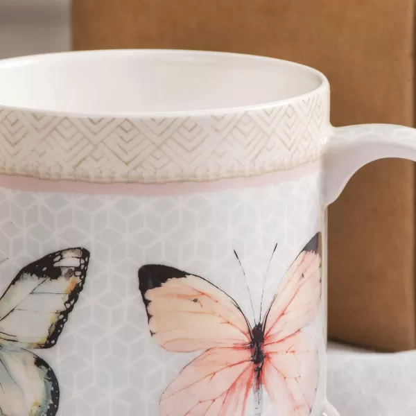 imageMaison d Hermine Mug with Handles Fine Bone China Coffee Mug Pack of One for Hot Beverages  Coffee Cappuccino Cocoa Perfect for Wife Girlfriend Colmar  Blue 15 Oz21  Blossoms In Spring  Butterfly