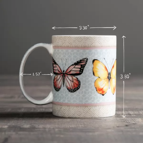 imageMaison d Hermine Mug with Handles Fine Bone China Coffee Mug Pack of One for Hot Beverages  Coffee Cappuccino Cocoa Perfect for Wife Girlfriend Colmar  Blue 15 Oz21  Blossoms In Spring  Butterfly