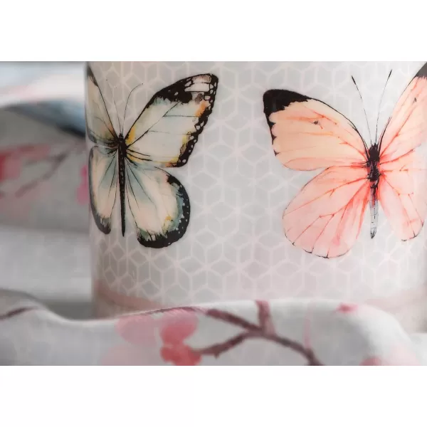 imageMaison d Hermine Mug with Handles Fine Bone China Coffee Mug Pack of One for Hot Beverages  Coffee Cappuccino Cocoa Perfect for Wife Girlfriend Colmar  Blue 15 Oz21  Blossoms In Spring  Butterfly