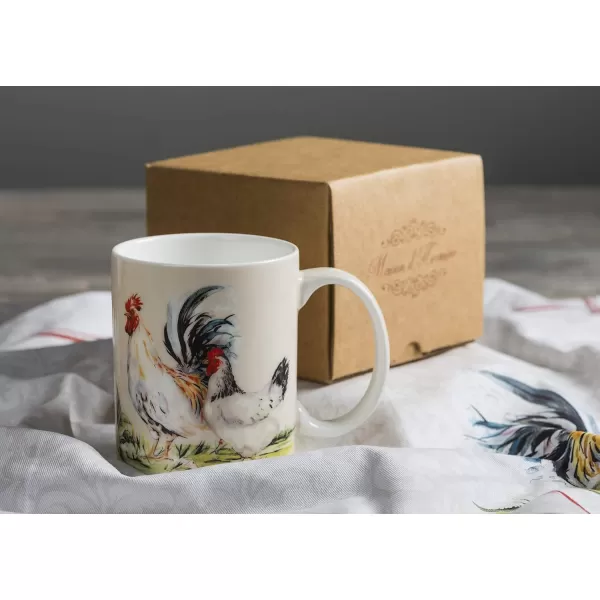 imageMaison d Hermine Mug with Handles Fine Bone China Coffee Mug Pack of One for Hot Beverages  Coffee Cappuccino Cocoa Perfect for Wife Girlfriend Colmar  Blue 15 Oz08  Campagne  Basse Cour