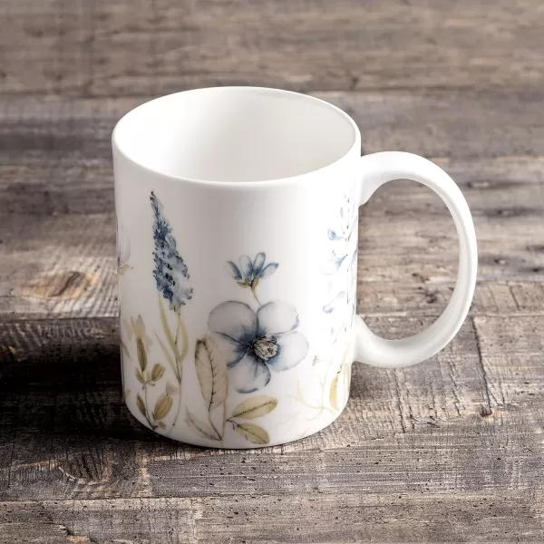 imageMaison d Hermine Mug with Handles Fine Bone China Coffee Mug Pack of One for Hot Beverages  Coffee Cappuccino Cocoa Perfect for Wife Girlfriend Colmar  Blue 15 Oz10  Ice Florals  Forsty Morning