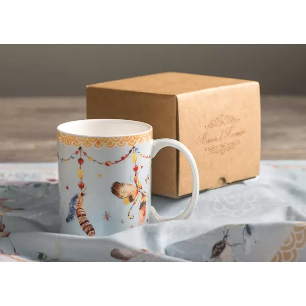 imageMaison d Hermine Mug with Handles Fine Bone China Coffee Mug Pack of One for Hot Beverages  Coffee Cappuccino Cocoa Perfect for Wife Girlfriend Colmar  Blue 15 Oz26  Ibiza  Festival