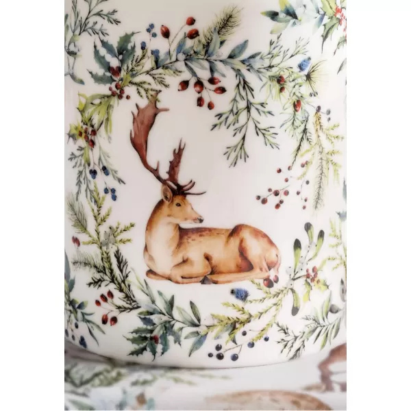 imageMaison d Hermine Mug with Handles Fine Bone China Coffee Mug Pack of One for Hot Beverages  Coffee Cappuccino Cocoa Perfect for Wife Girlfriend Colmar  Blue 15 Oz13  Holly Time  Cerf
