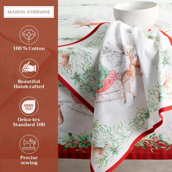 imageMaison d Hermine Napkin 100 Cotton 20 Inch x 20 Inch Set of 4 Dinner Napkins Decorative Cloth Napkin for Gifts Dining Buffet Party ampamp Camping Kelim  Infinity  ThanksgivingChristmas16  Christmas Tradition