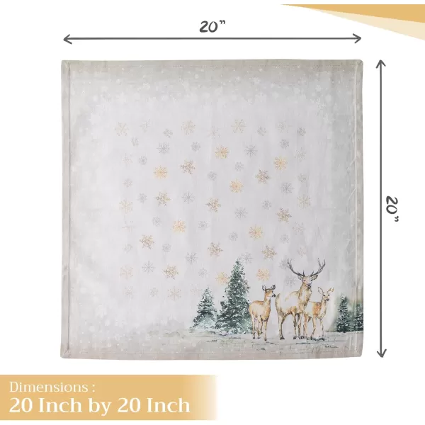 imageMaison d Hermine Napkin 100 Cotton 20 Inch x 20 Inch Set of 4 Dinner Napkins Decorative Cloth Napkin for Gifts Dining Buffet Party ampamp Camping Kelim  Infinity  ThanksgivingChristmas01  Deer in the Woods