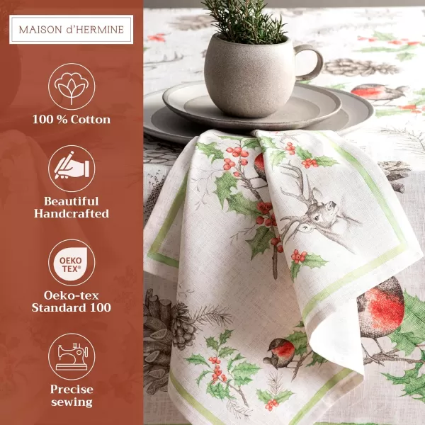 imageMaison d Hermine Napkin 100 Cotton 20 Inch x 20 Inch Set of 4 Dinner Napkins Decorative Cloth Napkin for Gifts Dining Buffet Party ampamp Camping Kelim  Infinity  ThanksgivingChristmas13  Christmas Dew