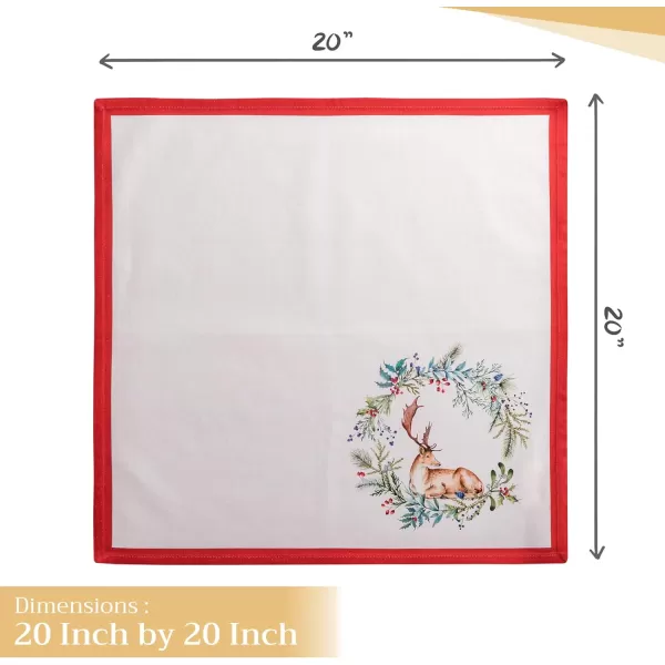 imageMaison d Hermine Napkin 100 Cotton 20 Inch x 20 Inch Set of 4 Dinner Napkins Decorative Cloth Napkin for Gifts Dining Buffet Party ampamp Camping Kelim  Infinity  ThanksgivingChristmas03  Holly Time