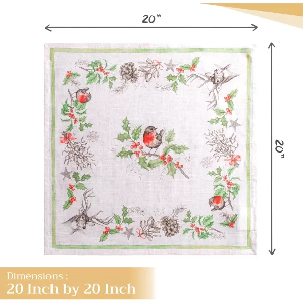 imageMaison d Hermine Napkin 100 Cotton 20 Inch x 20 Inch Set of 4 Dinner Napkins Decorative Cloth Napkin for Gifts Dining Buffet Party ampamp Camping Kelim  Infinity  ThanksgivingChristmas13  Christmas Dew