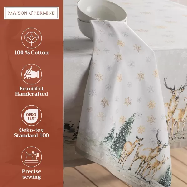 imageMaison d Hermine Napkin 100 Cotton 20 Inch x 20 Inch Set of 4 Dinner Napkins Decorative Cloth Napkin for Gifts Dining Buffet Party ampamp Camping Kelim  Infinity  ThanksgivingChristmas01  Deer in the Woods