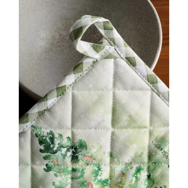 imageMaison d Hermine Pot Holder 100 Cotton Heat Resistant Set of 2 Potholders 8 Inch x 8 Inch Hot Pads with Loop for Gifts BBQ Cooking Grilling Microwave Winter Mornings  ThanksgivingChristmasWinter Mornings