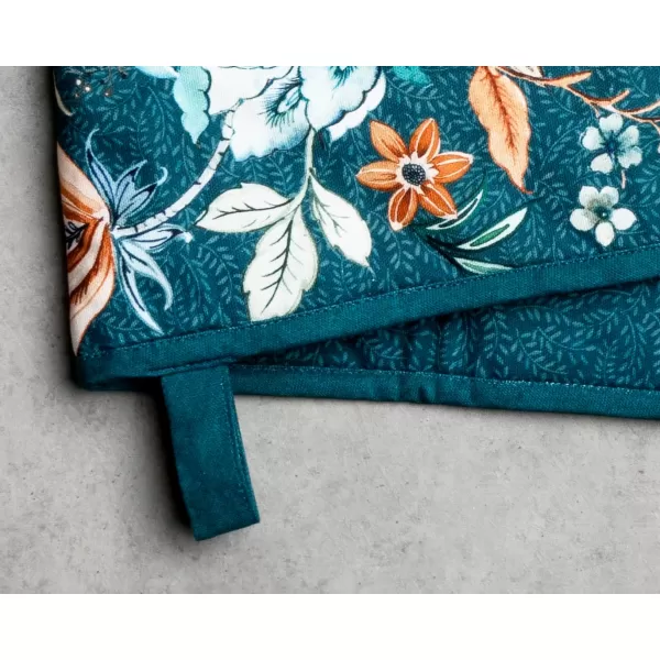 imageMaison d Hermine Pot Holder 100 Cotton Heat Resistant Set of 2 Potholders 8 Inch x 8 Inch Hot Pads with Loop for Gifts BBQ Cooking Grilling Microwave Winter Mornings  ThanksgivingChristmasLuxury Loft
