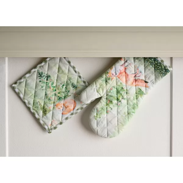 imageMaison d Hermine Pot Holder 100 Cotton Heat Resistant Set of 2 Potholders 8 Inch x 8 Inch Hot Pads with Loop for Gifts BBQ Cooking Grilling Microwave Winter Mornings  ThanksgivingChristmasWinter Mornings