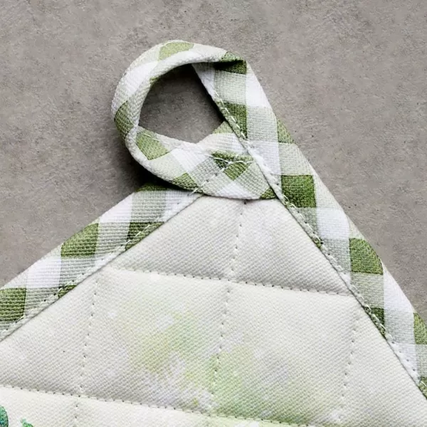 imageMaison d Hermine Pot Holder 100 Cotton Heat Resistant Set of 2 Potholders 8 Inch x 8 Inch Hot Pads with Loop for Gifts BBQ Cooking Grilling Microwave Winter Mornings  ThanksgivingChristmasWinter Mornings
