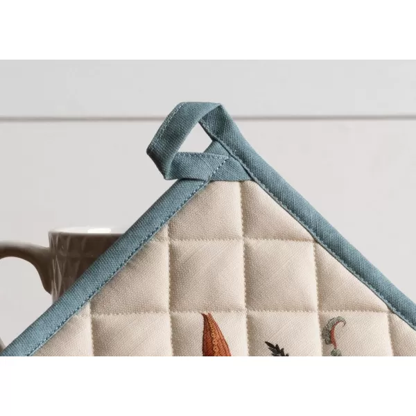 imageMaison d Hermine Pot Holder 100 Cotton Heat Resistant Set of 2 Potholders 8 Inch x 8 Inch Hot Pads with Loop for Gifts BBQ Cooking Grilling Microwave Winter Mornings  ThanksgivingChristmasDalida