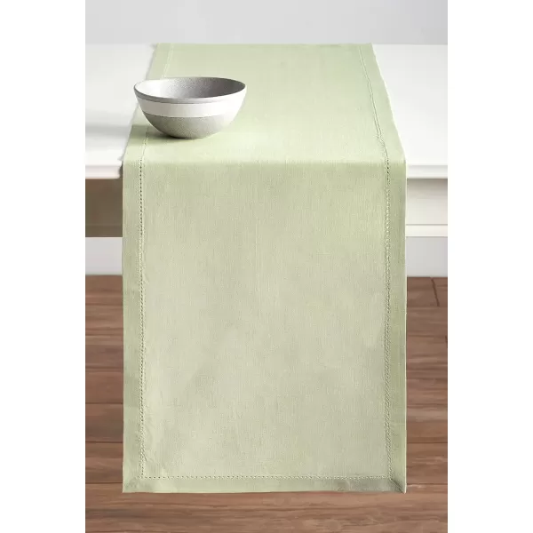 imageMaison d Hermine Table Runner 100 Linen 14quotx60quot Decorative Washable Tabletop Runner for Gifts Kitchen Party Wedding Restaurant ampamp Camping Avignon  Tender Green