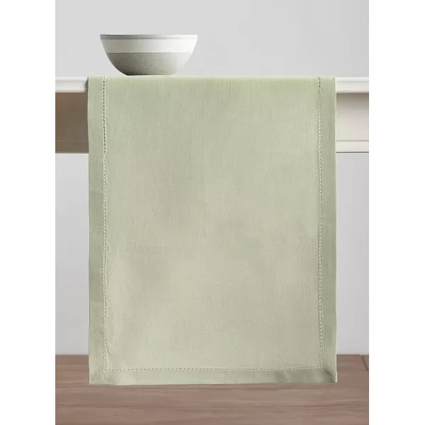 imageMaison d Hermine Table Runner 100 Linen 14quotx60quot Decorative Washable Tabletop Runner for Gifts Kitchen Party Wedding Restaurant ampamp Camping Avignon  Tender Green
