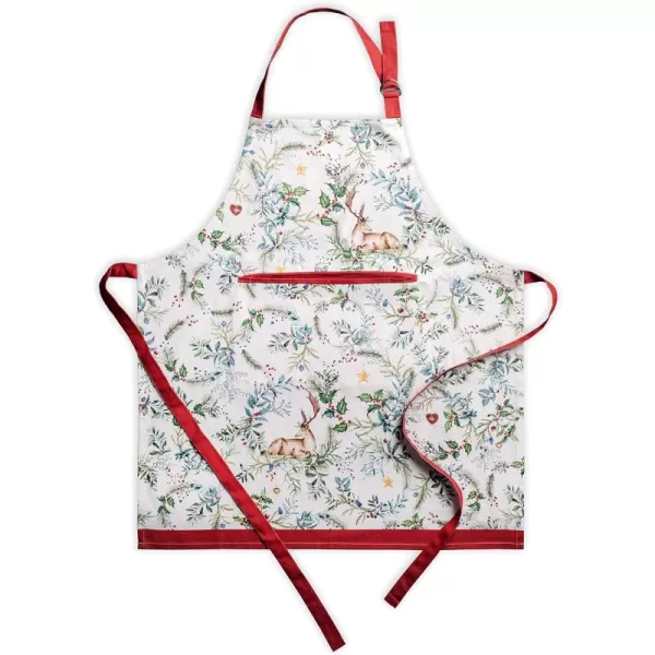 imageCotton Apron with Center Pocket Kitchen Unisex Cloth Apron 1 Piece with Long Ties for Painting Cooking Baking Restaurant1  Holly Time