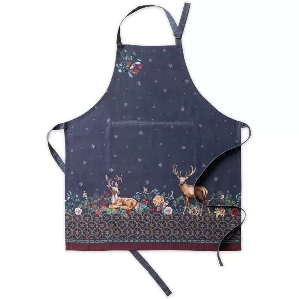 imageCotton Apron with Center Pocket Kitchen Unisex Cloth Apron 1 Piece with Long Ties for Painting Cooking Baking Restaurant20  Christmas Joy