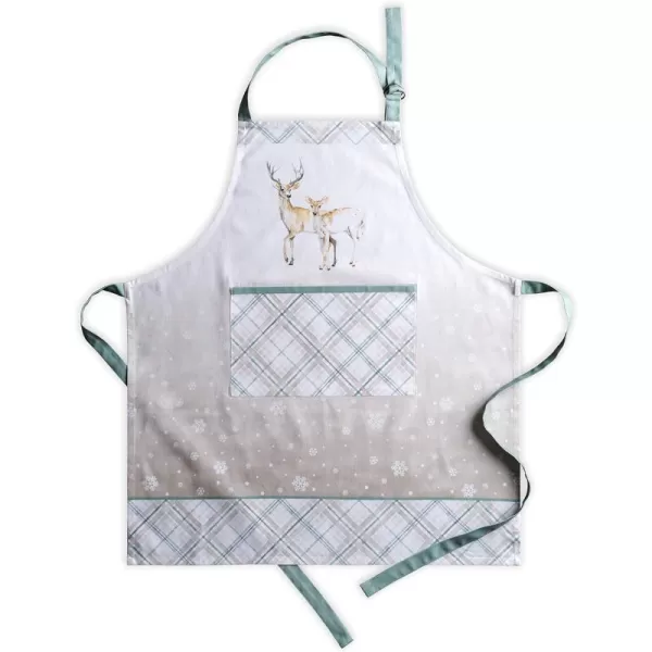 imageCotton Apron with Center Pocket Kitchen Unisex Cloth Apron 1 Piece with Long Ties for Painting Cooking Baking Restaurant4  Deer in the Woods With Pocket