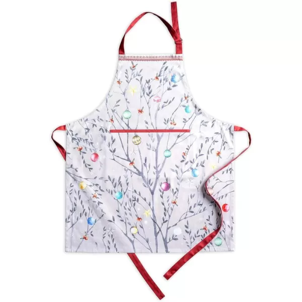 imageCotton Apron with Center Pocket Kitchen Unisex Cloth Apron 1 Piece with Long Ties for Painting Cooking Baking Restaurant5  Fairy Christmas