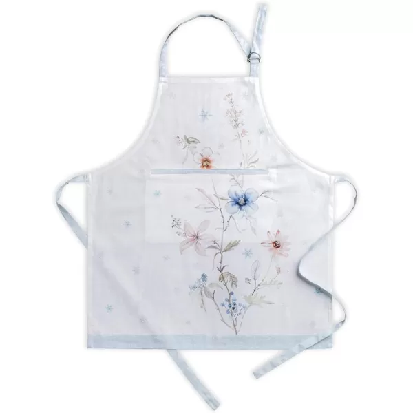 imageCotton Apron with Center Pocket Kitchen Unisex Cloth Apron 1 Piece with Long Ties for Painting Cooking Baking Restaurant7  Ice Florals