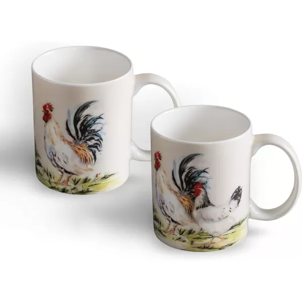 imageMaison d Hermine Coffee Mug with Handles Fine Bone China Mug Pack of Two for Hot Beverages  Coffee Cappuccino Latte Cocoa Perfect Gifts for Mothers Day Dining Buffet Party Holly Time 12 Ounce08  Campagne