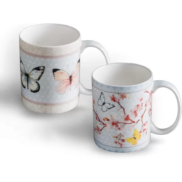 imageMaison d Hermine Coffee Mug with Handles Fine Bone China Mug Pack of Two for Hot Beverages  Coffee Cappuccino Latte Cocoa Perfect Gifts for Mothers Day Dining Buffet Party Holly Time 12 Ounce21  Blossoms In Spring