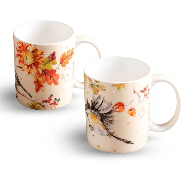 imageMaison d Hermine Coffee Mug with Handles Fine Bone China Mug Pack of Two for Hot Beverages  Coffee Cappuccino Latte Cocoa Perfect Gifts for Mothers Day Dining Buffet Party Holly Time 12 Ounce17  Kelim