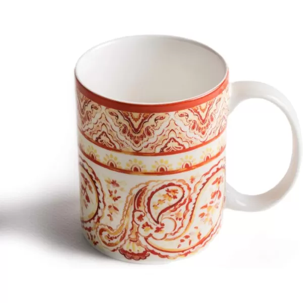 imageMaison d Hermine Mug with Handles Fine Bone China Coffee Mug Pack of One for Hot Beverages  Coffee Cappuccino Cocoa Perfect for Wife Girlfriend Colmar  Blue 15 Oz25  Palatial Paisley  Indian Summer