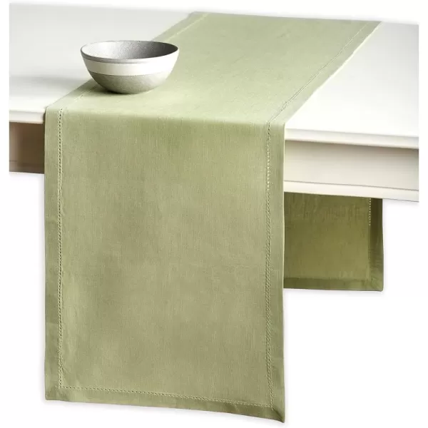 imageMaison d Hermine Table Runner 100 Linen 14quotx60quot Decorative Washable Tabletop Runner for Gifts Kitchen Party Wedding Restaurant ampamp Camping Avignon  Tender Green
