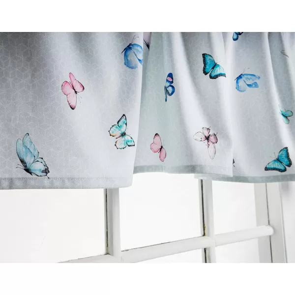 imageMaison d Hermine 100 Cotton Curtain Colmar Set of 3 Window Curtains for Caf Bedrooms Home with a Rod Pocket and Loop for Easy Hanging 2 Tiers 28quotx36quot and 1 Valance 56quotx18quot19  Blossoms in Spring  Butterfly