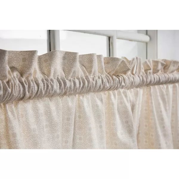 imageMaison d Hermine 100 Cotton Curtain Colmar Set of 3 Window Curtains for Caf Bedrooms Home with a Rod Pocket and Loop for Easy Hanging 2 Tiers 28quotx36quot and 1 Valance 56quotx18quot4  Birdies on Wire