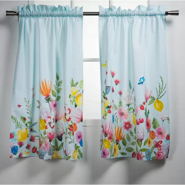 imageMaison d Hermine 100 Cotton Curtain Colmar Set of 3 Window Curtains for Caf Bedrooms Home with a Rod Pocket and Loop for Easy Hanging 2 Tiers 28quotx36quot and 1 Valance 56quotx18quot10  Jardin Dete  Mint