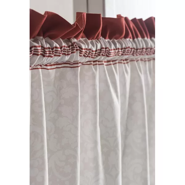 imageMaison d Hermine 100 Cotton Curtain Colmar Set of 3 Window Curtains for Caf Bedrooms Home with a Rod Pocket and Loop for Easy Hanging 2 Tiers 28quotx36quot and 1 Valance 56quotx18quot6  Campagne