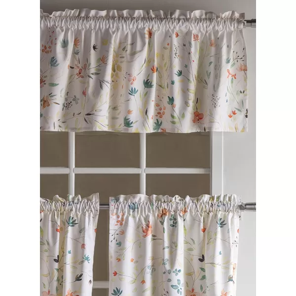 imageMaison d Hermine 100 Cotton Curtain Colmar Set of 3 Window Curtains for Caf Bedrooms Home with a Rod Pocket and Loop for Easy Hanging 2 Tiers 28quotx36quot and 1 Valance 56quotx18quot3  Colmar