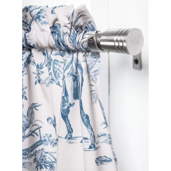 imageMaison d Hermine 100 Cotton Curtain Colmar Set of 3 Window Curtains for Caf Bedrooms Home with a Rod Pocket and Loop for Easy Hanging 2 Tiers 28quotx36quot and 1 Valance 56quotx18quot15  the Miller  Denim