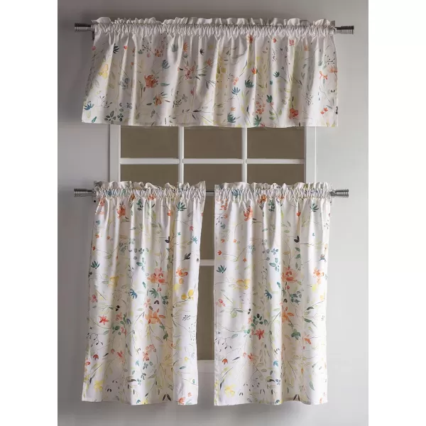 imageMaison d Hermine 100 Cotton Curtain Colmar Set of 3 Window Curtains for Caf Bedrooms Home with a Rod Pocket and Loop for Easy Hanging 2 Tiers 28quotx36quot and 1 Valance 56quotx18quot3  Colmar