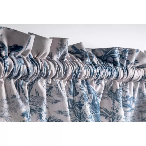 imageMaison d Hermine 100 Cotton Curtain Colmar Set of 3 Window Curtains for Caf Bedrooms Home with a Rod Pocket and Loop for Easy Hanging 2 Tiers 28quotx36quot and 1 Valance 56quotx18quot15  the Miller  Denim