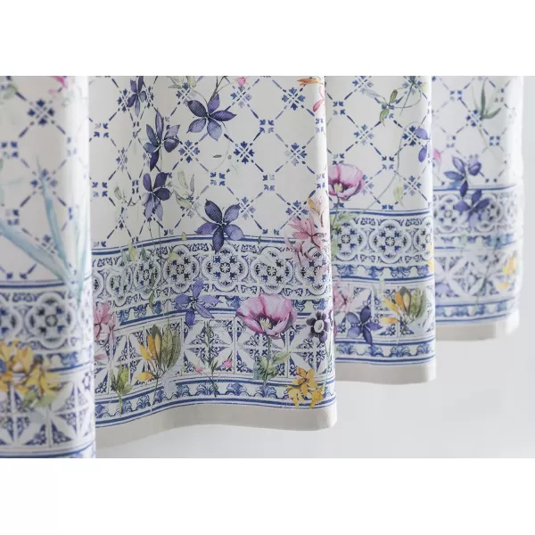 imageMaison d Hermine 100 Cotton Curtain Colmar Set of 3 Window Curtains for Caf Bedrooms Home with a Rod Pocket and Loop for Easy Hanging 2 Tiers 28quotx36quot and 1 Valance 56quotx18quot8  Faence