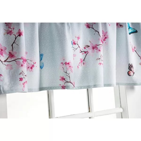 imageMaison d Hermine 100 Cotton Curtain Colmar Set of 3 Window Curtains for Caf Bedrooms Home with a Rod Pocket and Loop for Easy Hanging 2 Tiers 28quotx36quot and 1 Valance 56quotx18quot19  Blossoms in Spring  Sakura