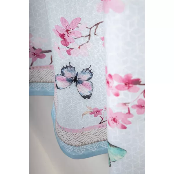 imageMaison d Hermine 100 Cotton Curtain Colmar Set of 3 Window Curtains for Caf Bedrooms Home with a Rod Pocket and Loop for Easy Hanging 2 Tiers 28quotx36quot and 1 Valance 56quotx18quot19  Blossoms in Spring  Sakura