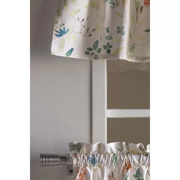 imageMaison d Hermine 100 Cotton Curtain Colmar Set of 3 Window Curtains for Caf Bedrooms Home with a Rod Pocket and Loop for Easy Hanging 2 Tiers 28quotx36quot and 1 Valance 56quotx18quot3  Colmar