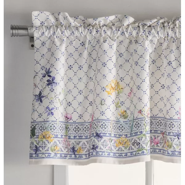 imageMaison d Hermine 100 Cotton Curtain Colmar Set of 3 Window Curtains for Caf Bedrooms Home with a Rod Pocket and Loop for Easy Hanging 2 Tiers 28quotx36quot and 1 Valance 56quotx18quot8  Faence